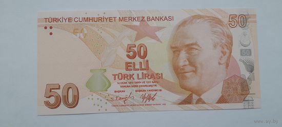 Турция 50 лир 2009 года (2022)  UNC