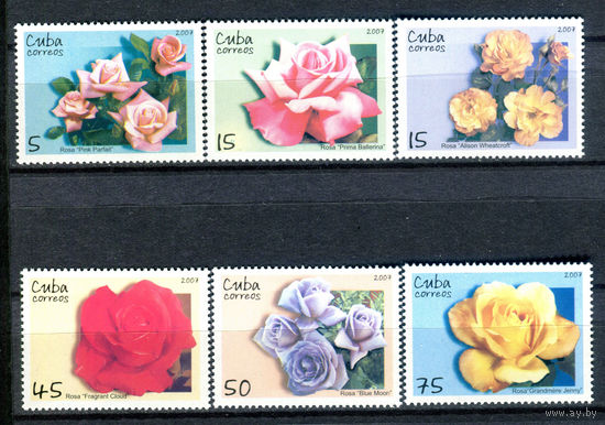 Куба - 2007г. - Розы - полная серия, MNH [Mi 4995-5000] - 6 марок