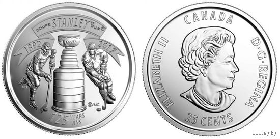 Канада 25 центов, 2017 125 лет Кубку Стенли UNC