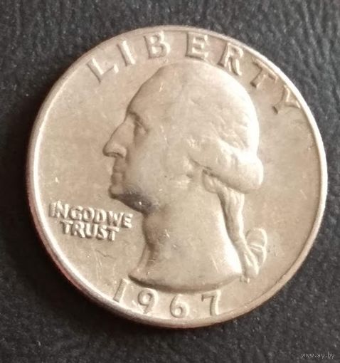 25  центов КВОТЕР  1967 США