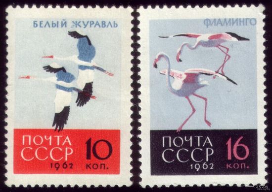 2 марки 1962 год Птицы Чистые 2706-2707