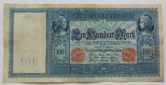 Германия 100 марок 1910 Красная печать Тип 1908 г