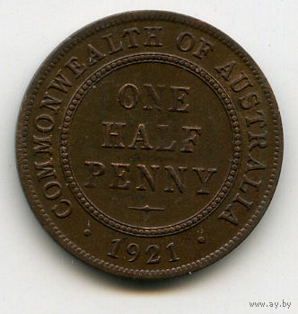 Австралия 1\2 пенни 1921 качество