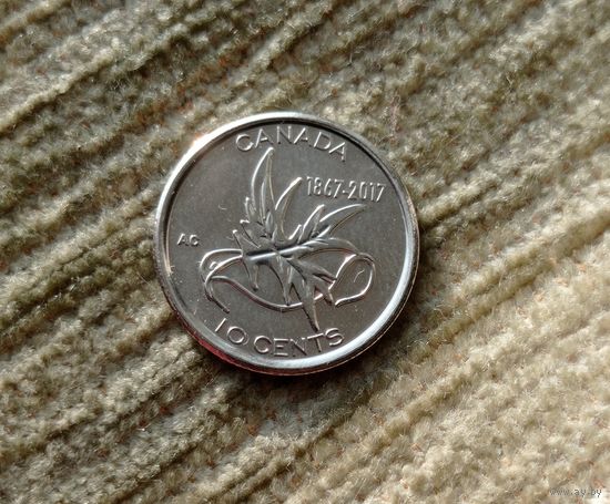 Werty71 Канада 10 центов 2017 150 лет Конфедерации Канады - Крылья мира  Елизавета II 2
