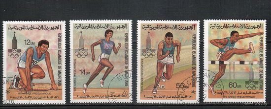 Мавритания-1979(Мих.652-655) , гаш. , Спорт, ОИ-1980(полная серия)
