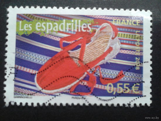 Франция 2008 сандалий, марка из блока