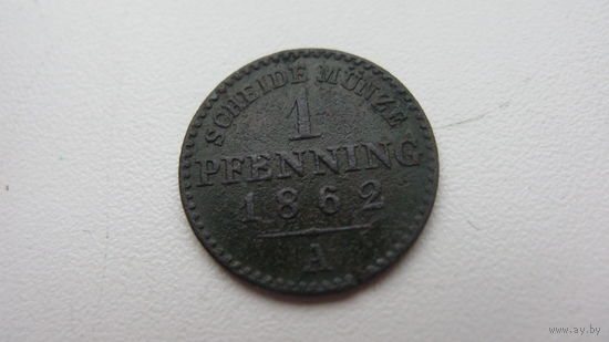 Германия 1 пфенниг 1862 А