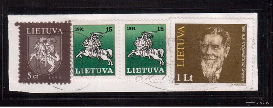 Литва-1991-1994 (Мих.)  гаш  , Стандарт,вырезка