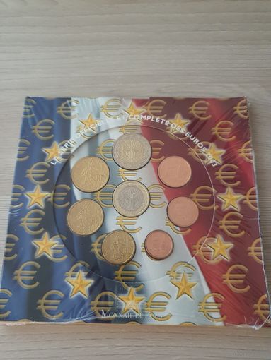 Официальный набор монет евро Франция регулярного чекана (8 монет) 2003 года в буклете.