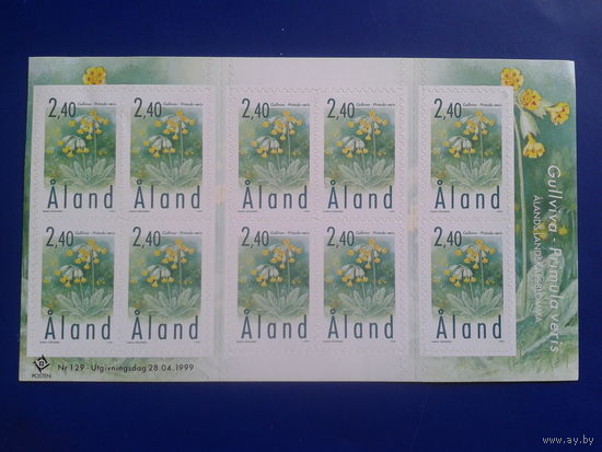 Аланды 1999 Примула - символ Аландов одиночка м/лист Михель-12,0 евро