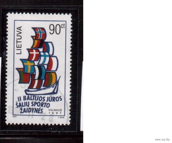 Литва-1997 (Мих.644)  гаш  , Парусный спорт, Флаги