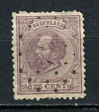 Нидерланды - 1872/1888 - Король Вильгельм III 25С - [Mi.26 D] - 1 марка. Гашеная.  (Лот 48CJ)