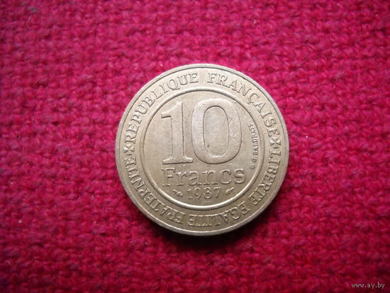 Франция 10 франков 1987 г. 1000 лет династии Капетингов.