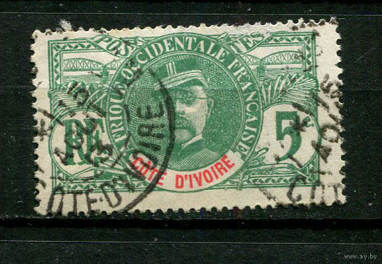 Французские колонии  - Кот-д 'Ивуар - 1906/1907 - Генерал Федерб 5С - [Mi.24] - 1 марка. Гашеная.  (Лот 42BL)