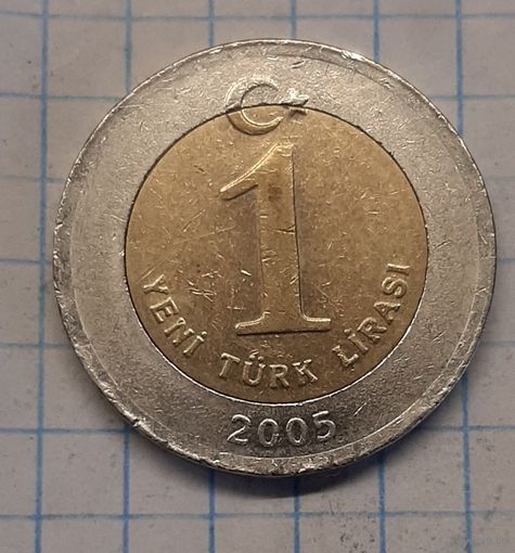 Турция 1 лира 2005г.km1169