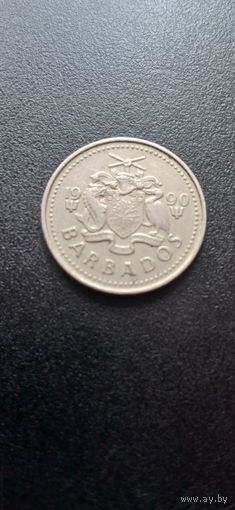 Барбадос 10 центов 1990 г. - немагнитная
