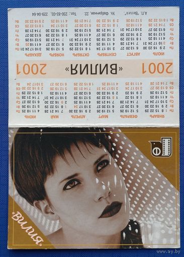 Календарик. Фотостудия "Вилия". 2001. (Размер 14 х 10 см)