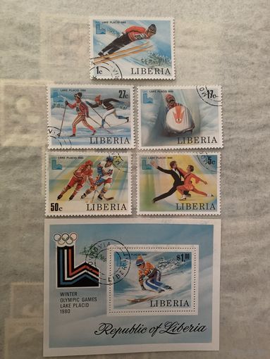 Либерия 1980. Зимняя олимпиада Лэйк Плэйсид-80. Полная серия