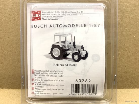 Трактор Белорус МТЗ 82 Busch 60262(kit). Масштаб НО 1:87.