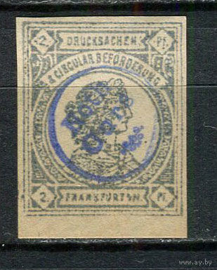 Германия - Франкфурт (B.) - Местные марки - 1887 - Надпечатка  Noth Curs на 2Pf - [Mi.20] - 1 марка. MH.  (Лот 89CY)