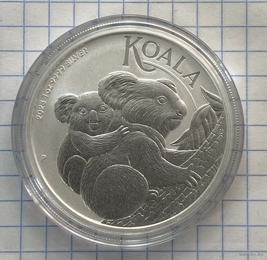 Серебряная монета 1 доллар Австралия 2023 Коала 1 унция