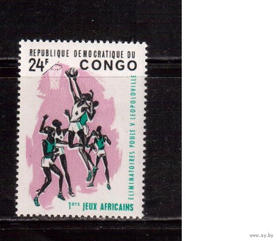 Конго-1966,(Мих.224)  ** , Спорт, Баскетбол