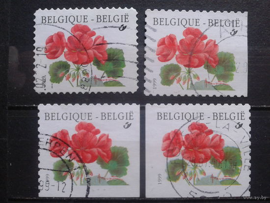 Бельгия 1999 Стандарт, цветы, разновидности по расположению в буклете