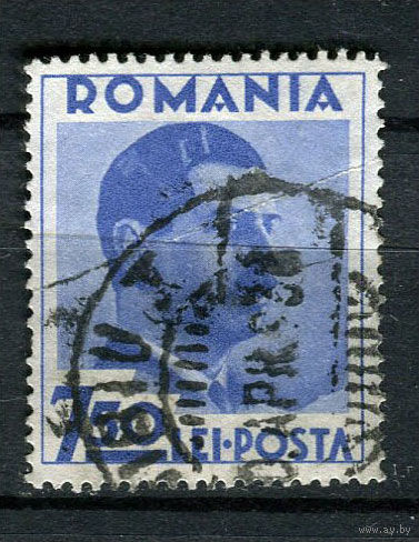 Королевство Румыния - 1935/1940 - Король Кароль II 7,5L - [Mi.499] - 1 марка. Гашеная.  (Лот 113AB)