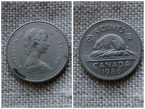 Канада 5 центов 1986