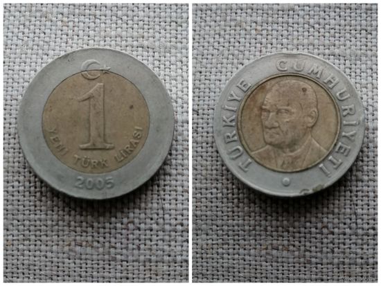 Турция 1 лира 2005/биметалл