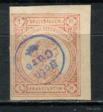 Германия - Франкфурт (B.) - Местные марки - 1887 - Надпечатка  Noth Curs на 1Pf - [Mi.19bB] - 1 марка. MH.  (Лот 90CY)