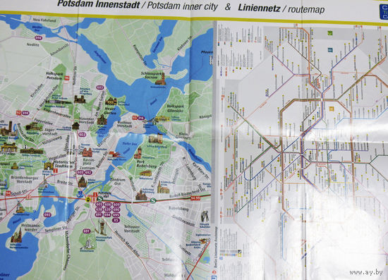 История путешествий: Потсдам. Potsdam. Туристическая карта.