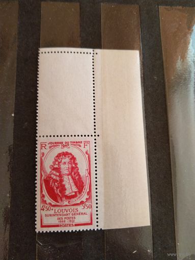 1947 Франция Лувуа генеральный директор почты угловаяс купоном  чистая клей MNH** выпускалась одиночкой (4-3)