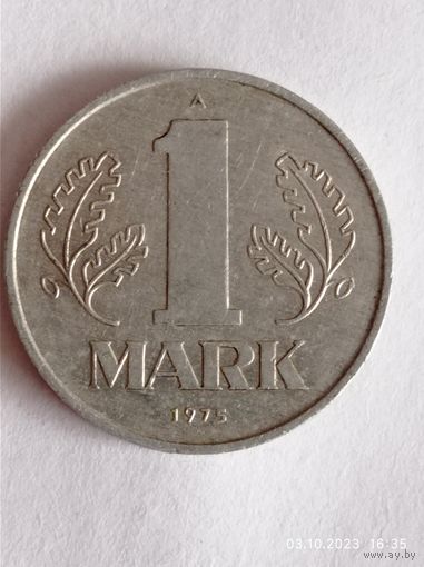 ГДР 1 марка 1975 года . А .