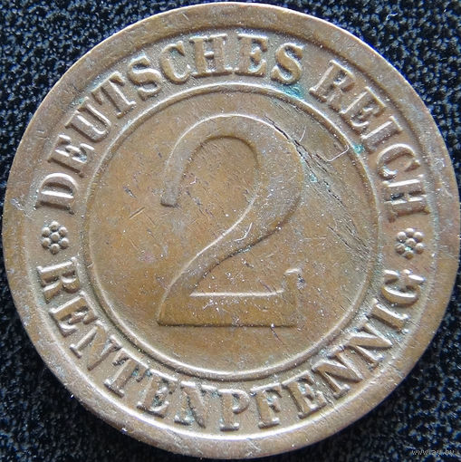 YS: Германия, 2 рентенпфеннига 1923A, KM# 31 (1)