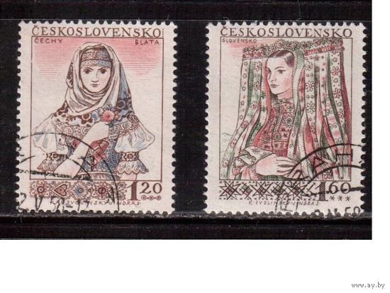 Чехословакия-1956,(Мих.995-997) , гаш. , Костюмы