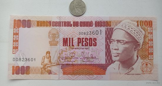 Werty71 Гвинея-Биссау 1000 песо 1993 UNC банкнота Бисау