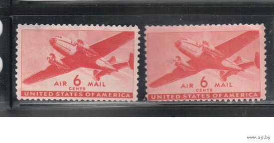США-1941, (Мих.500), * (без клея)   , Авиация, Самолет, оттенки