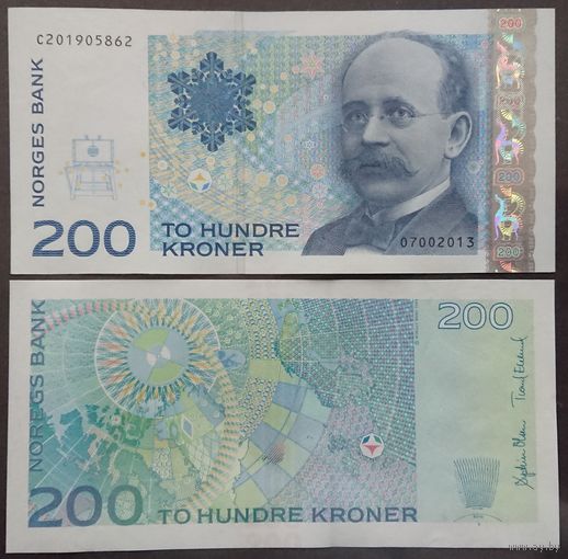 Норвегия. 200 крон (образца 2013 года, P50f, aUNC)