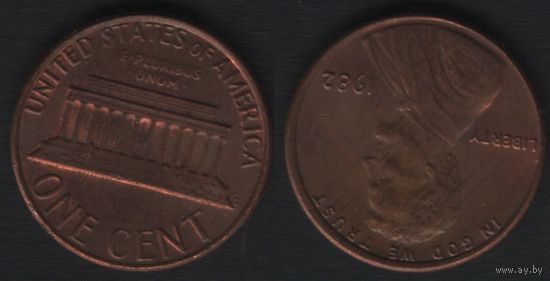 США km201 1 цент 1982 год (-) (f