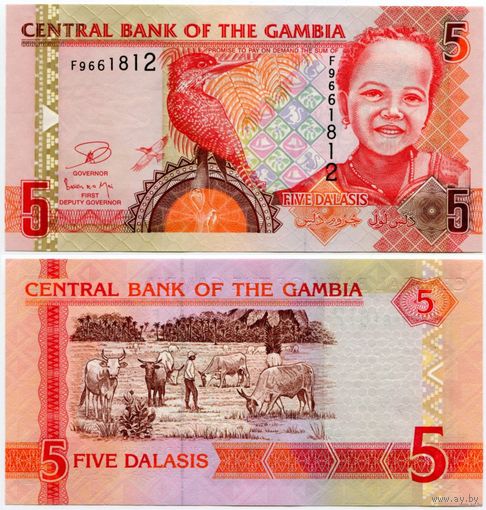 Гамбия. 5 даласи (образца 2006 года, выпуск 2013, P25c, UNC)