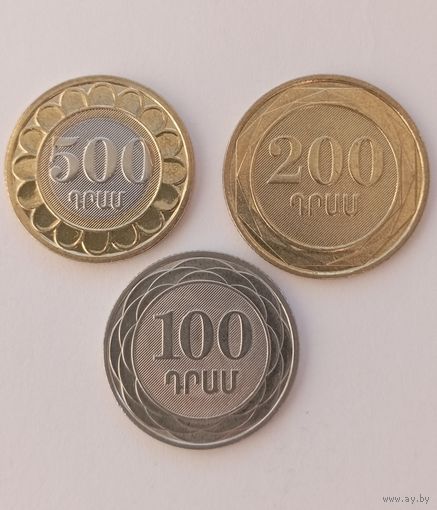 Армения. 500, 200, 100 драмов 2003. UNC