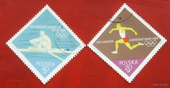 Польша. Спорт. ( 2 марки ) 1964 года. 8-18.