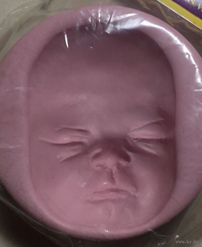 Лицо младенца, ребенка. Силиконовая форма, молд. Для отливки свечей, торта, мыла, гипса, льда