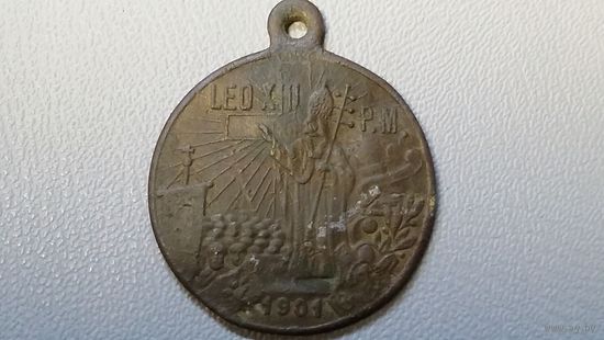 Католический медальон 1901 LEO XIII