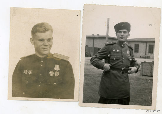 2 фотоРККА, красавцы казак и летчик  ордена , винтовик кр зн.  в коллекцию1942-45 Германия(A20)