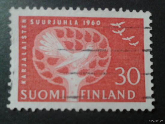 Финляндия 1960 птица на дереве
