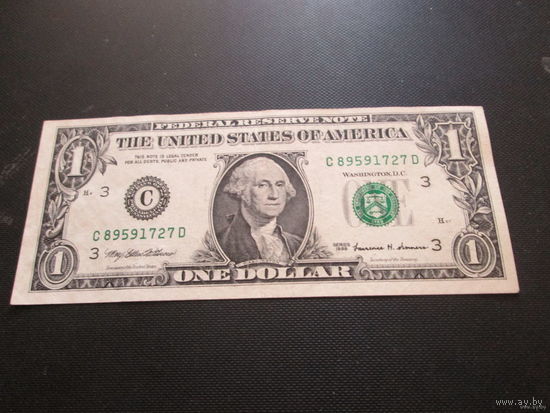 1 доллар США 1999 г., C 89591727 D, AU