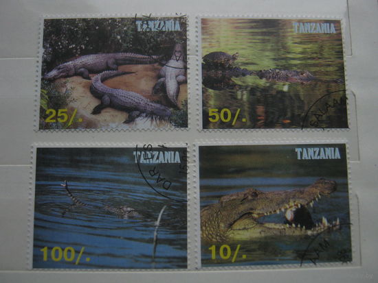 Марки - Танзания фауна крокодилы