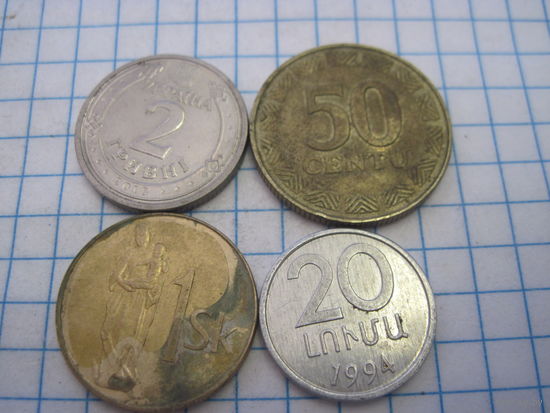 Четыре монеты/4 с рубля!